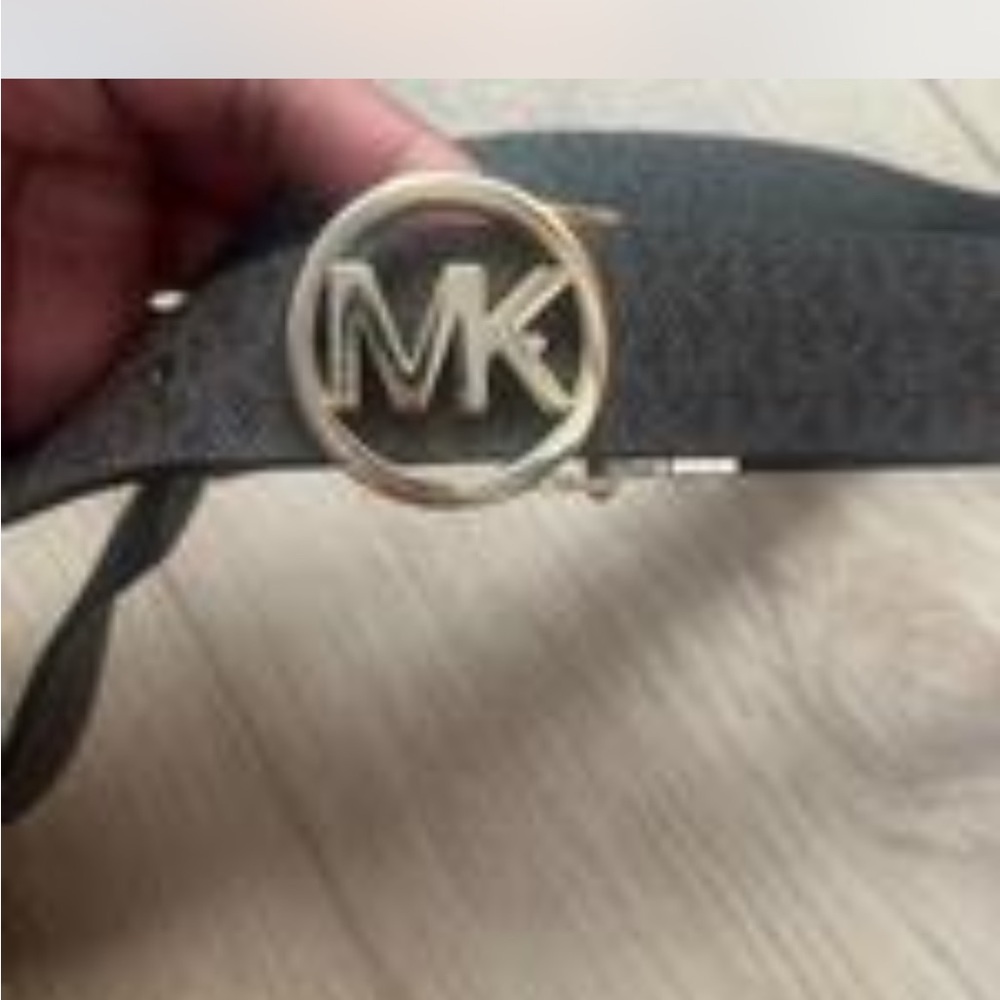 Michael Kors Black Belt with Gold Buckle